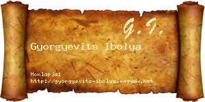 Gyorgyevits Ibolya névjegykártya